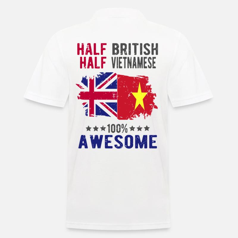 Halb Brite Halb Vietnamese - Männer Poloshirt - Weiß