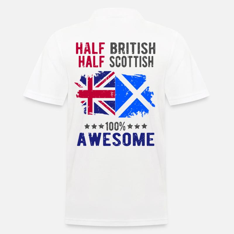 Half British Half Scotsman - Men's Polo Shirt - white