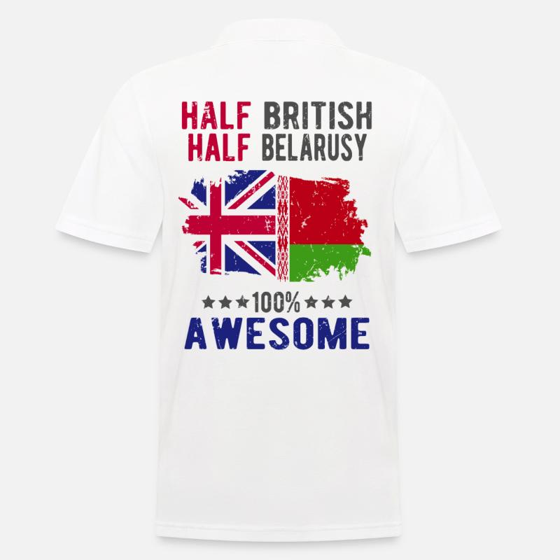 Half British Half Belarusian - Men's Polo Shirt - white