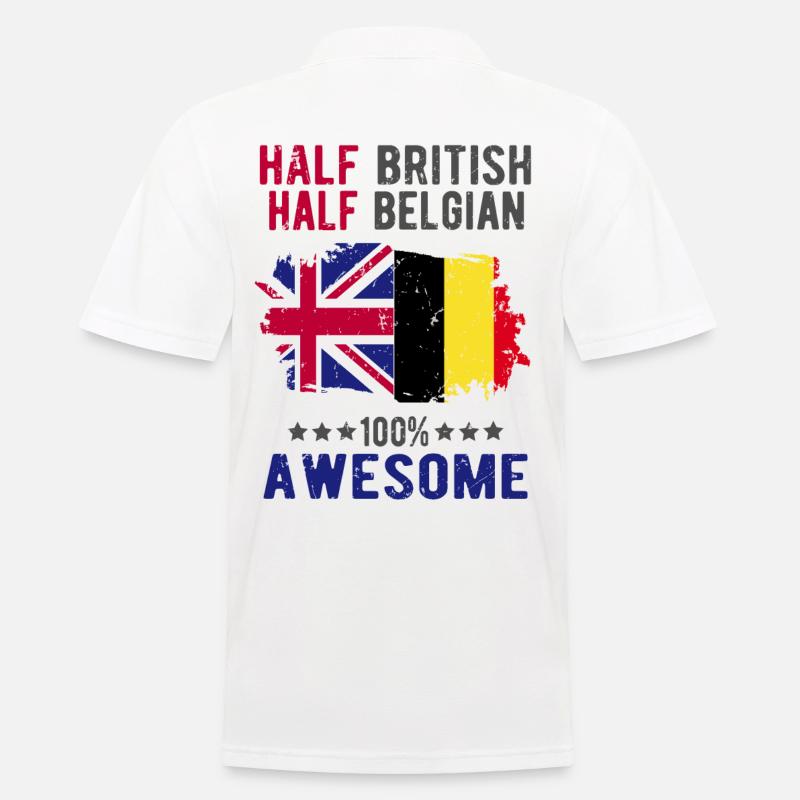 Halb Brite Halb Belgier - Männer Poloshirt - Weiß
