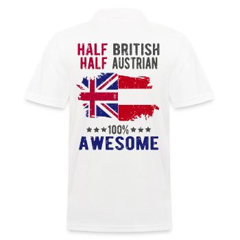 Half British Half Austrian - Men's Polo Shirt - white - Back - Kai (181cm)