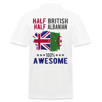Half British Half Albanian - Men's Polo Shirt - white - Back - Kai (181cm)