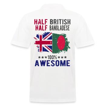 Half British Half Bangladeshi - Men's Polo Shirt - white - Back - Kai (181cm)