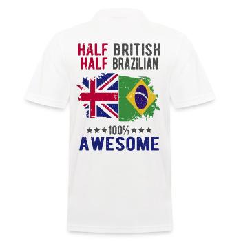 Half British Half Brazilian - Men's Polo Shirt - white - Back - Kai (181cm)