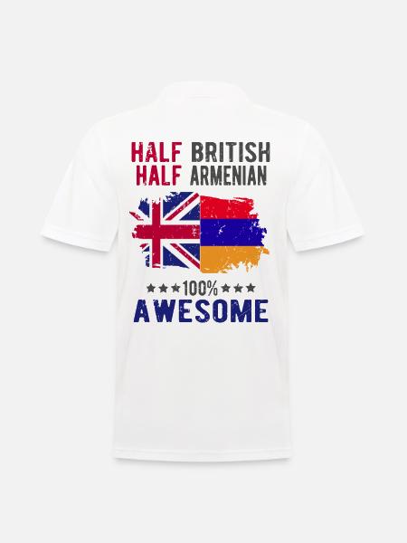 Half British Half Armenian - Men's Polo Shirt - white