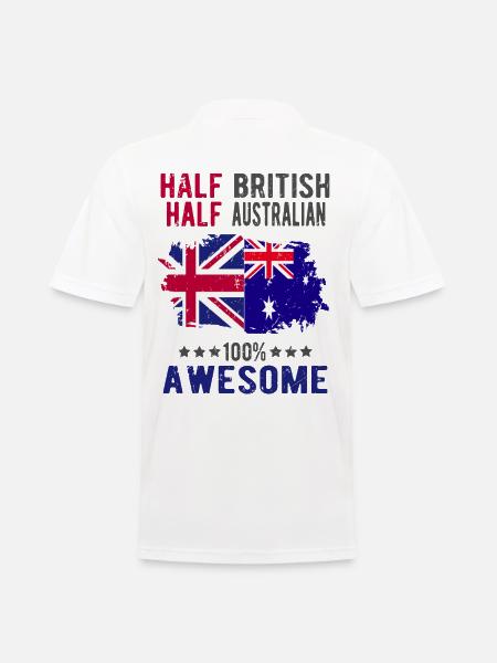 Halb Brite Halb Australier - Männer Poloshirt - Weiß