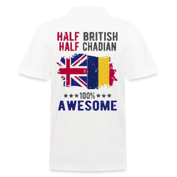 Half British Half Chader - Men's Polo Shirt - white - Back - Kai (181cm)