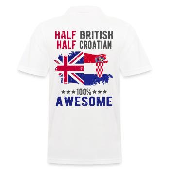 Half British Half Croat - Men's Polo Shirt - white - Back - Kai (181cm)