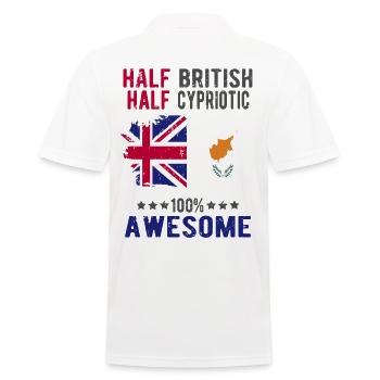 Halb Brite Halb Zyprer - Männer Poloshirt - Weiß - Hinten - Kai (181cm)