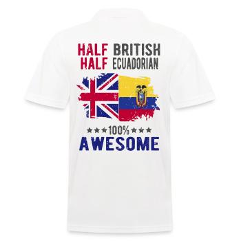 Halb Brite Halb Ecuadorianer - Männer Poloshirt - Weiß - Hinten - Kai (181cm)