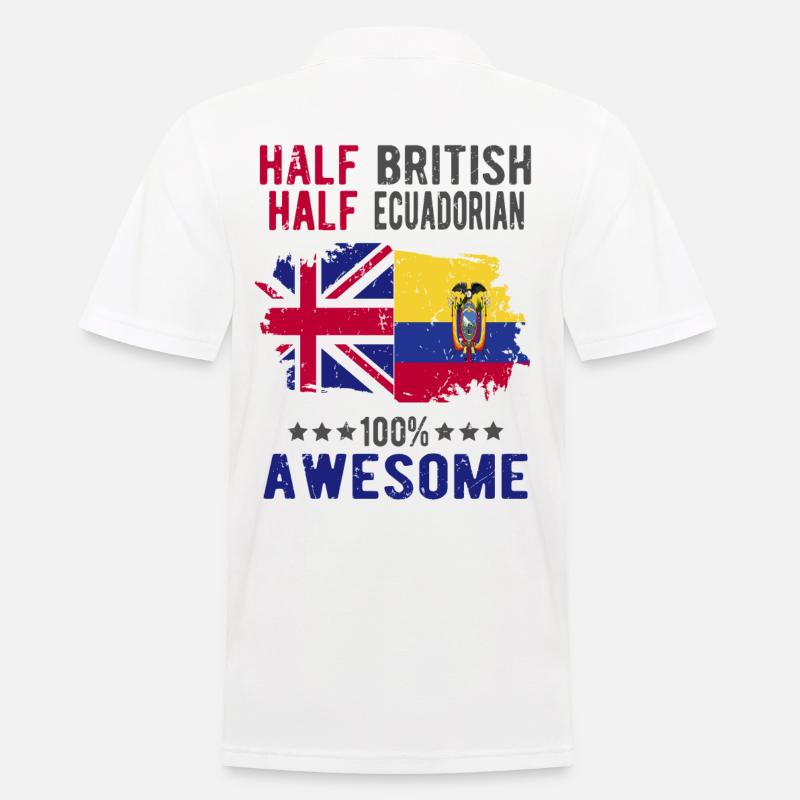 Halb Brite Halb Ecuadorianer - Männer Poloshirt - Weiß