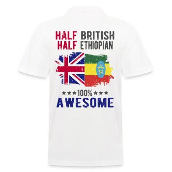 Moitié britannique moitié éthiopien - Polo Homme - blanc - Dos - Kai (181cm)