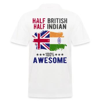 Halb Brite Halb Inder - Männer Poloshirt - Weiß - Hinten - Kai (181cm)