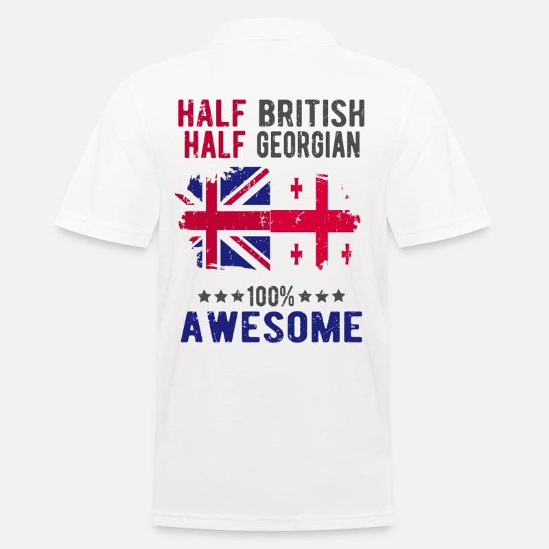 Halb Brite Halb Georgier - Männer Poloshirt - Weiß