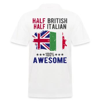 Halb Brite Halb Italiener - Männer Poloshirt - Weiß - Hinten - Kai (181cm)