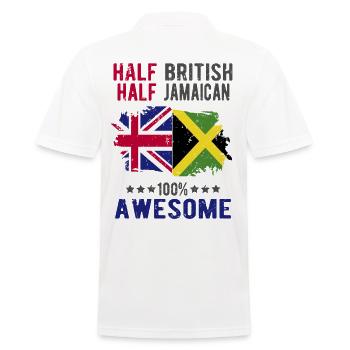 Halb Brite Halb Jamaikaner - Männer Poloshirt - Weiß - Hinten - Kai (181cm)