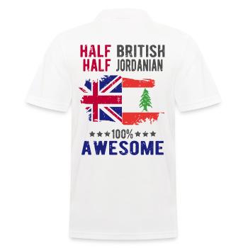 Halb Brite Halb Jordanier - Männer Poloshirt - Weiß - Hinten - Kai (181cm)