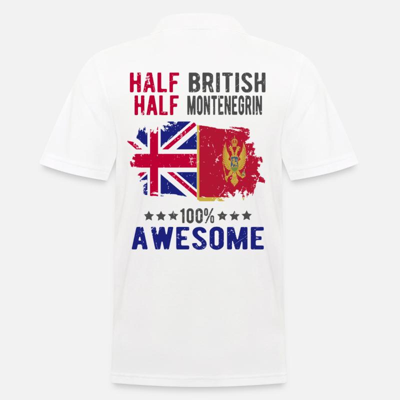 Halb Brite Halb Montenegriner - Männer Poloshirt - Weiß
