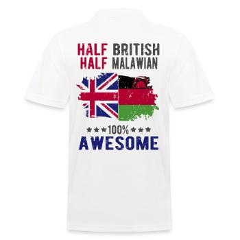 Half British Half Malawi - Men's Polo Shirt - white - Back - Kai (181cm)