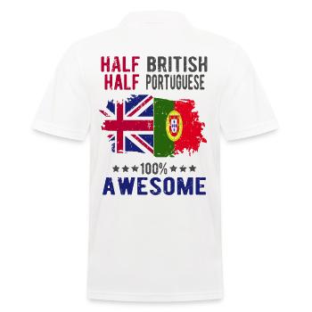 Halb Brite Halb Portugiese - Männer Poloshirt - Weiß - Hinten - Kai (181cm)