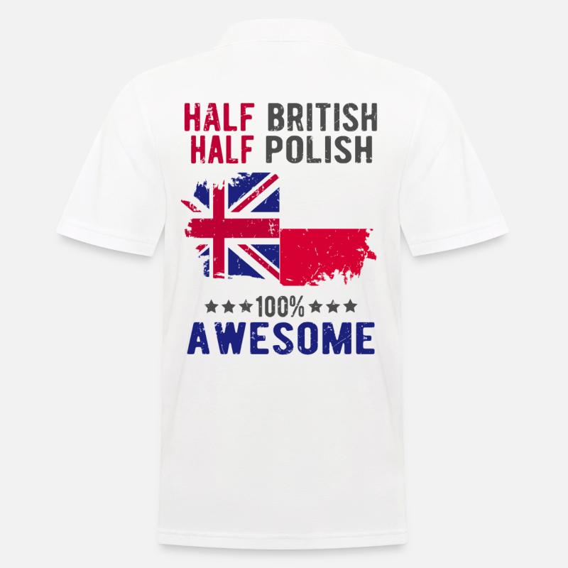 Moitié britannique moitié singapourien - Polo Homme - blanc
