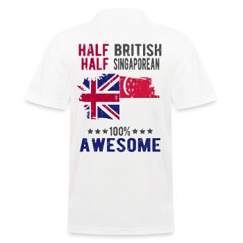 Moitié britannique moitié singapourien - Polo Homme - blanc - Dos - Kai (181cm)