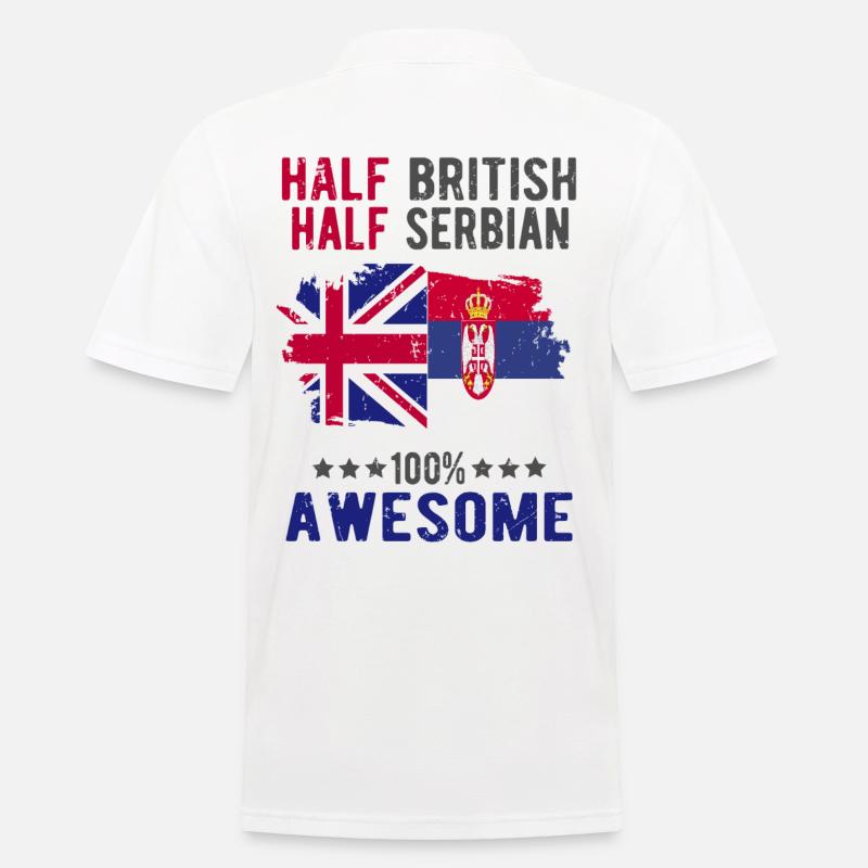 Half British Half Serb - Men's Polo Shirt - white