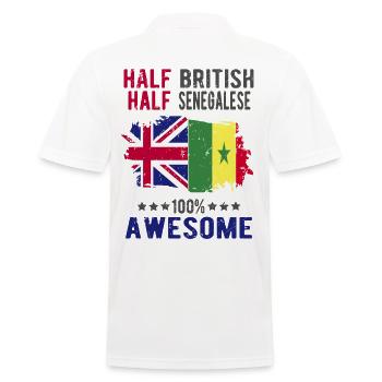 Half British Half Senegalese - Men's Polo Shirt - white - Back - Kai (181cm)