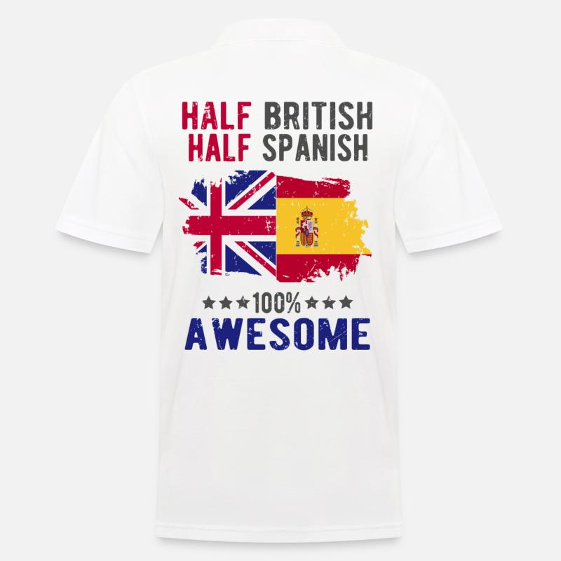 Halb Brite Halb Spanier - Männer Poloshirt - Weiß