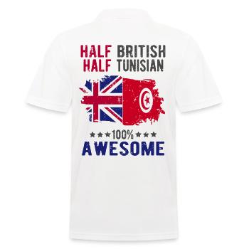 Half British Half Tunisian - Men's Polo Shirt - white - Back - Kai (181cm)