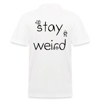 stay weird - Men's Polo Shirt - white - Back - Kai (181cm)