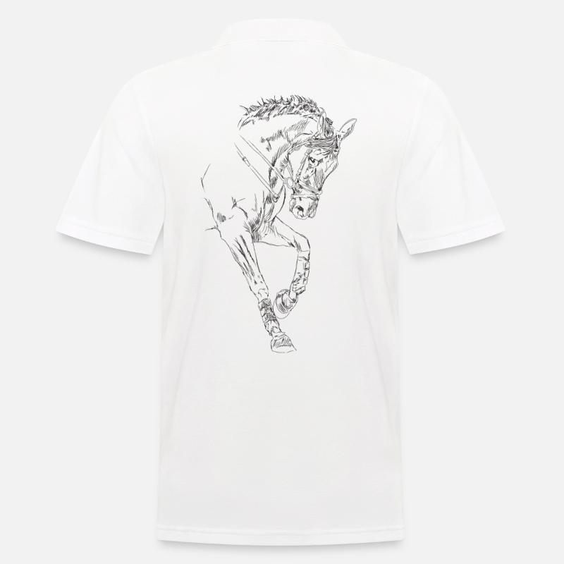 Pferd - Männer Poloshirt - Weiß