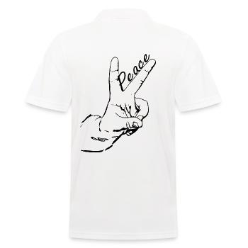 Peace - Männer Poloshirt - Weiß - Hinten - Kai (181cm)