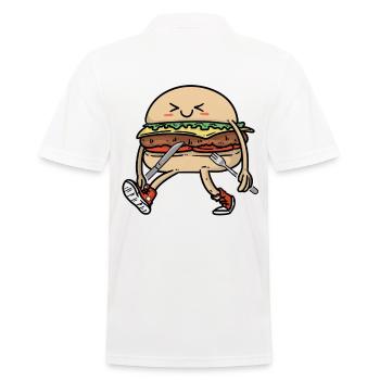 Kawaii Burger avec couteau et fourchette Fantasy Geek - Polo Homme - blanc - Dos - Kai (181cm)