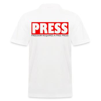 Cadeau de presse gratuit pour les journalistes et les reporters - Polo Homme - blanc - Dos - Kai (181cm)