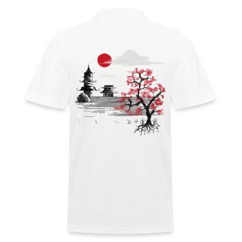 Japon Nature Chine Asie Cerisier Fleur Asiatique - Polo Homme - blanc - Dos - Kai (181cm)