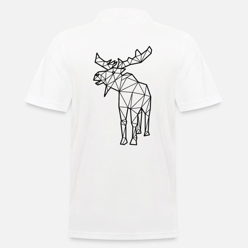 Elch Polygon - Männer Poloshirt - Weiß