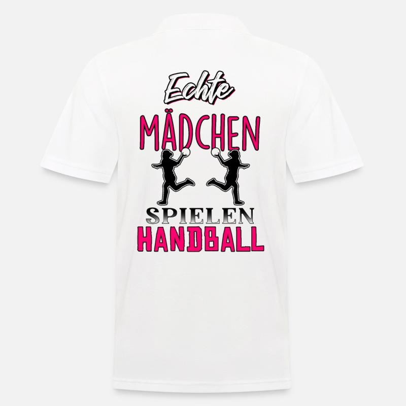 Echte Mädchen spielen Handball - Männer Poloshirt - Weiß
