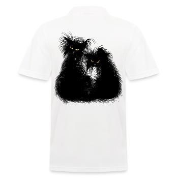 Cats cat kitten tomcat black shaggy wild - Men's Polo Shirt - white - Back - Kai (181cm)