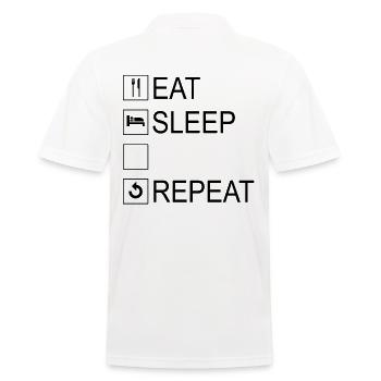 Eat Sleep Repeat Template - Men's Polo Shirt - white - Back - Kai (181cm)