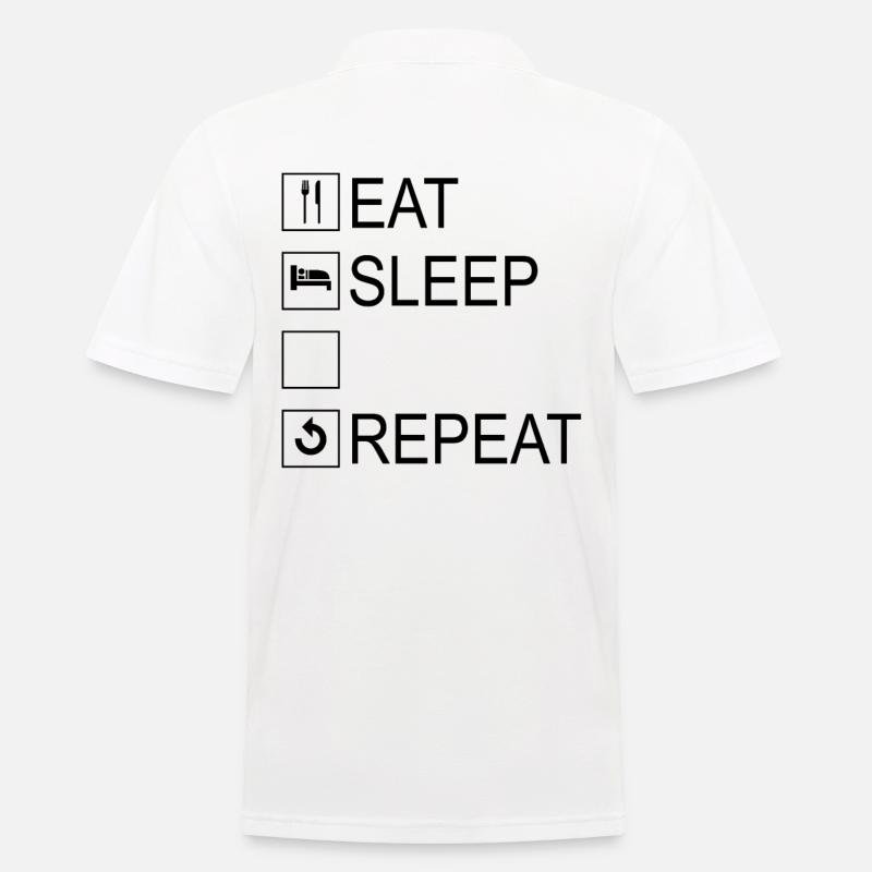 Eat Sleep Repeat Template - Männer Poloshirt - Weiß