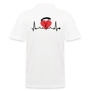 Paragliding heartbeat paragliding EKG pulse - Men's Polo Shirt - white - Back - Kai (181cm)