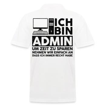 Admin IT Experte Informatik Informatik Lustige Spr - Männer Poloshirt - Weiß - Hinten - Kai (181cm)