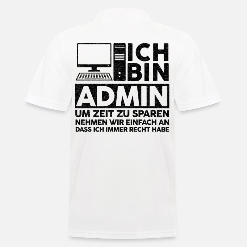 Admin IT Experte Informatik Informatik Lustige Spr - Männer Poloshirt - Weiß