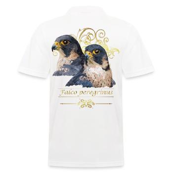 Wanderfalke - Männer Poloshirt - Weiß - Hinten - Kai (181cm)