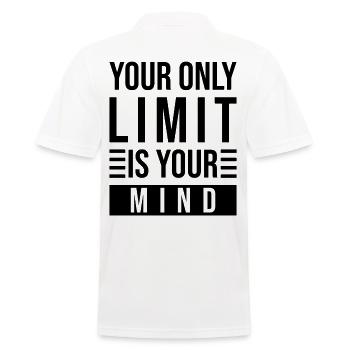 Mindset Saying Limit Thinking - Men's Polo Shirt - white - Back - Kai (181cm)