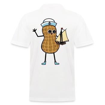 Peanut child sailor sailing ship play maritime - Men's Polo Shirt - white - Back - Kai (181cm)