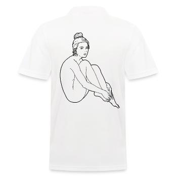 Nackte Frau Silhouette Erotik sexy Girl Sexualität - Männer Poloshirt - Weiß - Hinten - Kai (181cm)