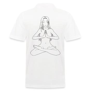 Yoga Meditation Femme nue Silhouette - Polo Homme - blanc - Dos - Kai (181cm)