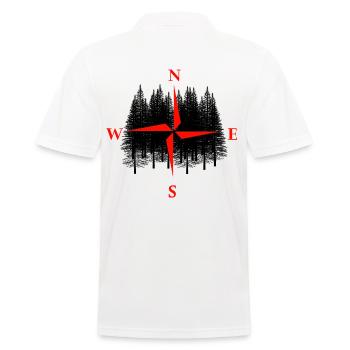 Wald Natur Wildnis Expedition Wandern Richtung - Männer Poloshirt - Weiß - Hinten - Kai (181cm)